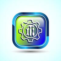 Service Icon Design Illustration, Maintenance Tools Icon For Apps and Websites, Glossy Square Button Design vector