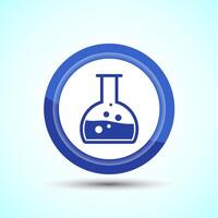 Lab Flask Icon Design Illustration, Chemical flask Icon For Apps and Websites, Blue Color Button Design vector