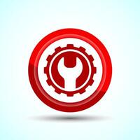 Service Icon Design Illustration, Maintenance Tools Icon For Apps and Websites, Red Color Button Design vector