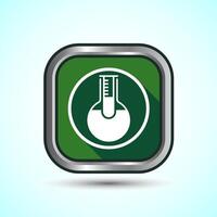 Lab Flask Icon Design Illustration, Chemical flask Icon For Apps and Websites, Green Shadow Button Design vector
