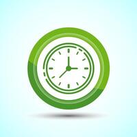 Clock Icon Design Illustration, Watch Icon For Apps and Websites, Green Color Button Design vector