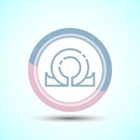 Omega Icon Design Illustration, Omega Letter Icon For Apps and Websites, Pastel Color Button Design vector
