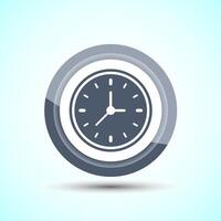 Clock Icon Design Illustration, Watch Icon For Apps and Websites, Gray Color Button Design vector