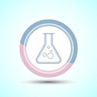 Lab Flask Icon Design Illustration, Chemical flask Icon For Apps and Websites, Pastel Color Button Design vector