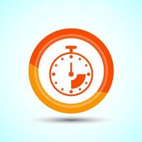 Clock Icon Design Illustration, Watch Icon For Apps and Websites, Orange Color Button Design vector