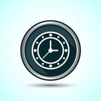 Clock Icon Design Illustration, Watch Icon For Apps and Websites, Gray Shadow Button Design vector