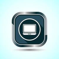 Laptop Icon Design Illustration, Computer Icon For Apps and Websites, Gray Shadow Button Design vector