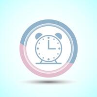 Clock Icon Design Illustration, Watch Icon For Apps and Websites, Pastel Color Button Design vector