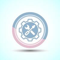 Service Icon Design Illustration, Maintenance Tools Icon For Apps and Websites, Pastel Color Button Design vector