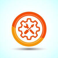 Service Icon Design Illustration, Maintenance Tools Icon For Apps and Websites, Orange Color Button Design vector