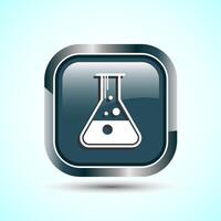 Lab Flask Icon Design Illustration, Chemical flask Icon For Apps and Websites, Gray Color Square Button Design vector