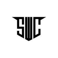 SWC letter logo design with white background in illustrator, logo modern alphabet font overlap style, calligraphy designs for logo, Poster, Invitation, etc. vector
