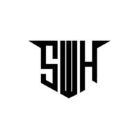 SWH letter logo design with white background in illustrator, logo modern alphabet font overlap style, calligraphy designs for logo, Poster, Invitation, etc. vector
