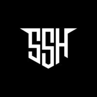 SSH letter logo design with white background in illustrator, logo modern alphabet font overlap style, calligraphy designs for logo, Poster, Invitation, etc. vector