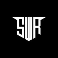 SWR letter logo design with white background in illustrator, logo modern alphabet font overlap style, calligraphy designs for logo, Poster, Invitation, etc. vector