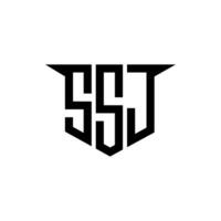 SSJ letter logo design with white background in illustrator, logo modern alphabet font overlap style, calligraphy designs for logo, Poster, Invitation, etc. vector