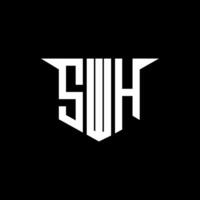 SWH letter logo design with white background in illustrator, logo modern alphabet font overlap style, calligraphy designs for logo, Poster, Invitation, etc. vector