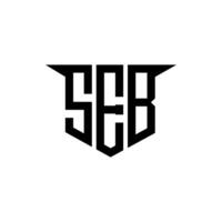 SEB letter logo design with white background in illustrator, logo modern alphabet font overlap style, calligraphy designs for logo, Poster, Invitation, etc. vector