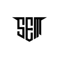 SEM letter logo design with white background in illustrator, logo modern alphabet font overlap style, calligraphy designs for logo, Poster, Invitation, etc. vector