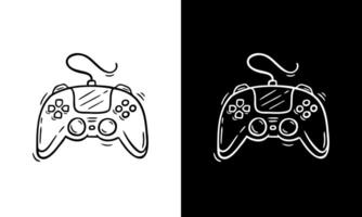 Hand drawn game pad controller doodle icon. Perfect for gaming designs, apps, and tech themed illustrations. art for digital and print use vector
