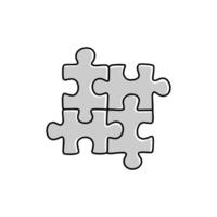Hand drawn puzzle piece doodle icon. Outline sketch, perfect for web design, mobile apps, infographics, and print materials. Isolated on white background vector