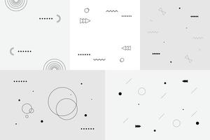 Abstract geometric basic shapes, graphic element composition template on background vector