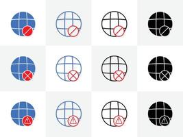 No wifi signal icon, internet error, no internet signal illustration isolated on background vector