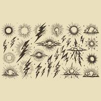 Dynamic Lightning Sketch Collection vector