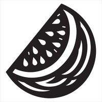 Graphic artwork of a watermelon with a minimalist and simple silhouette vector