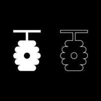 Beehive bee hive apiculture concept set icon white color illustration image solid fill outline contour line thin flat style vector