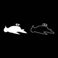 Dead bird danger concept set icon white color illustration image solid fill outline contour line thin flat style vector