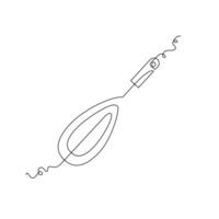 one line art whisk illustration. line art, one continuous line, simple, hand drawn and sketch style. for icons, symbols, signs or logos vector