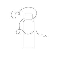 one line art drink bottle illustration. line art, one continuous line, simple, hand drawn and sketch style. for icons, symbols, signs or logos vector