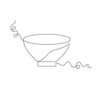 one line art bowl illustration. line art, one continuous line, simple, hand drawn and sketch style. for icons, symbols, signs or logos vector
