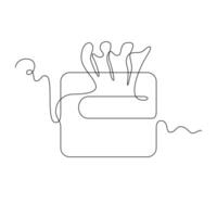 one line art tissue box illustration. line art, one continuous line, simple, hand drawn and sketch style. for icons, symbols, signs or logos vector