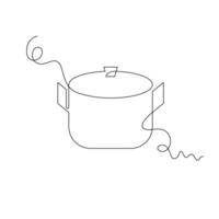 one line art pan illustration. line art, one continuous line, simple, hand drawn and sketch style. for icons, symbols, signs or logos vector