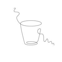 one line art rock glass illustration. line art, one continuous line, simple, hand drawn and sketch style. for icons, symbols, signs or logos vector