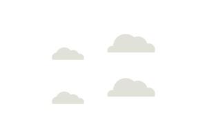 A minimalist illustration featuring five stylized, soft grey clouds of varying sizes, evenly spaced against a plain white background vector