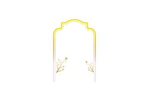 Decorative golden frame with floral accents on white background, perfect for invitations and design projects vector