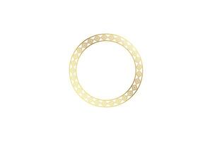 Elegant gold circular frame with a geometric diamond pattern along the border. vector