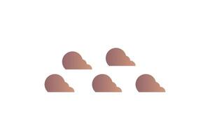 Minimal cloud shapes arranged in a simple design with a soft gradient on a white background. vector