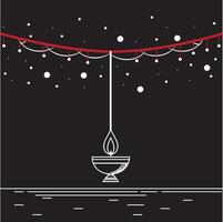 A Single Flame Dancing Under Starry Sky, Illuminating Tranquility and Elegance in Minimalist Design For Diwali, Eid, Christmas, and Other Religious Festivals vector