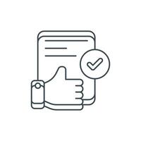 flat icon line Positive Review EPS file vector