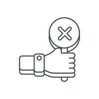 flat icon line Hand and Board X or NO EPS file vector
