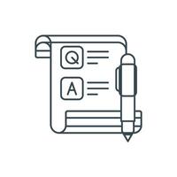 flat icon line Q and A Survey EPS file vector