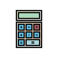 flat icon color line Calculator EPS file vector