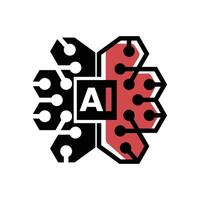 flat icon color line AI Brain EPS file vector