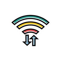 flat icon color Wifi line EPS file vector