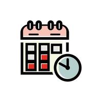 flat icon color line Calender Deadline EPS file vector
