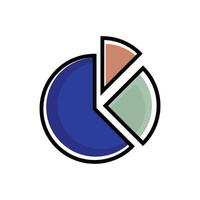 flat icon color line Pie Chart EPS file vector